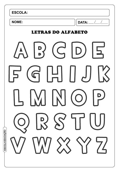 Letras Do Alfabeto Para Imprimir Escola Educação Letras Do Alfabeto Atividades Com O
