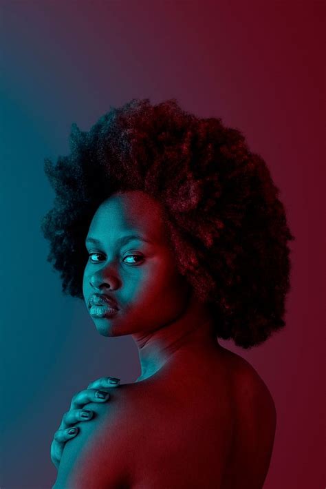 Beautiful Naked Black Woman With Afro Premium Psd Rawpixel