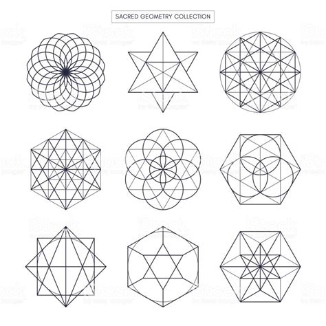 Sacred Geometry Original Outline Vector Non Expanded Outline White