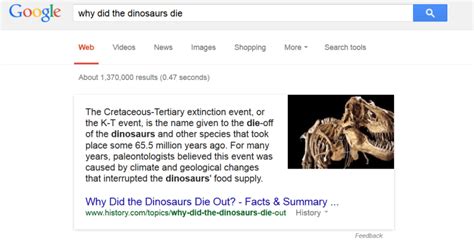 The incubation period varies with each animal, but in general it. What Happened To Dinosaurs? Google's Direct Answer Gives ...
