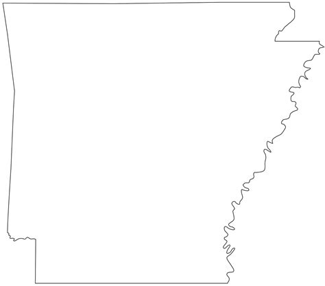 Printable Blank Map Of Arkansas Outline Transparent Png Map Images