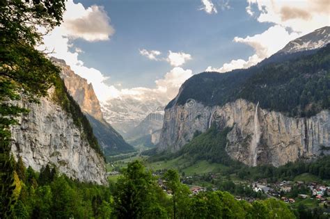 Beautiful Lauterbrunnen Valley In Switzerland Stock Image Image Of
