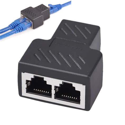 Rj45 1 To 2 Lan Ways Splitter Connector Ethernet Network 1x2 Cat5 Cat6
