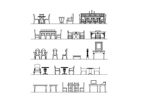 Drawing Of The Dining Table Coffee Table Etc Furniture Block Autocad