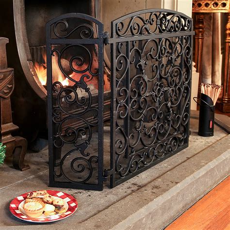 Ornate Antique Style Cast Iron Fire Screen By Dibor