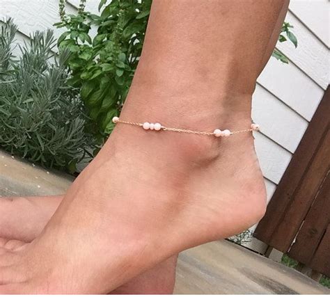 Pink Coral And Freshwater Pearl Anklet Gold Or Silver Chain Silver