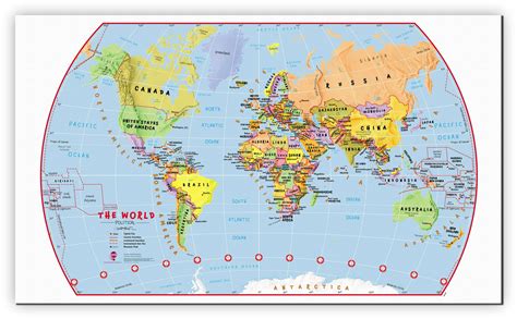 Large Executive Political World Wall Map Laminated Gambaran