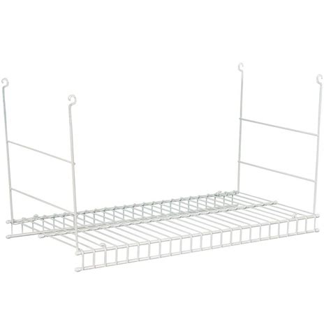 Hanging Wire Shelf Shelving 24 Indurable Steel Basket White Storage