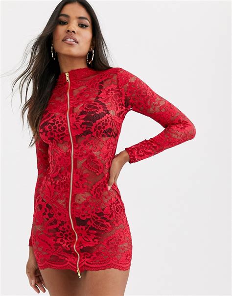 Ann Summers Blaire Lace Zip Front Dress In Red Ann Summers Online Sale Coshio Online Shop
