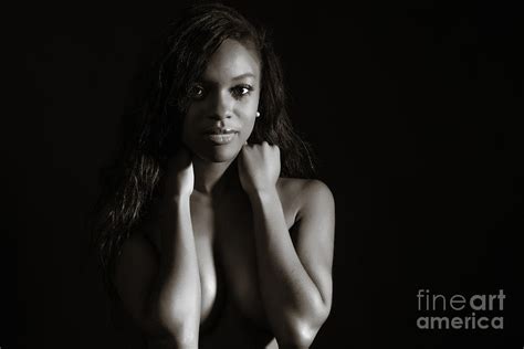 Amani African American Nude Sensual Sexy Fine Art Print In Sepia