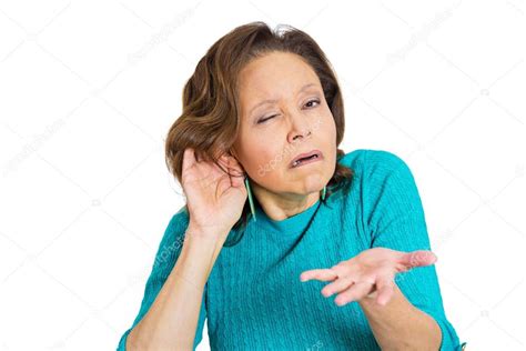 Hard Of Hearing Senior Mature Woman Stock Photo By ©siphotography 53692971