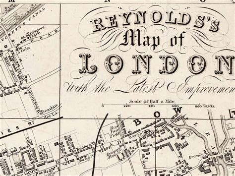 Old Map Of London England 1851 Vintage Map Wall Map Print Vintage