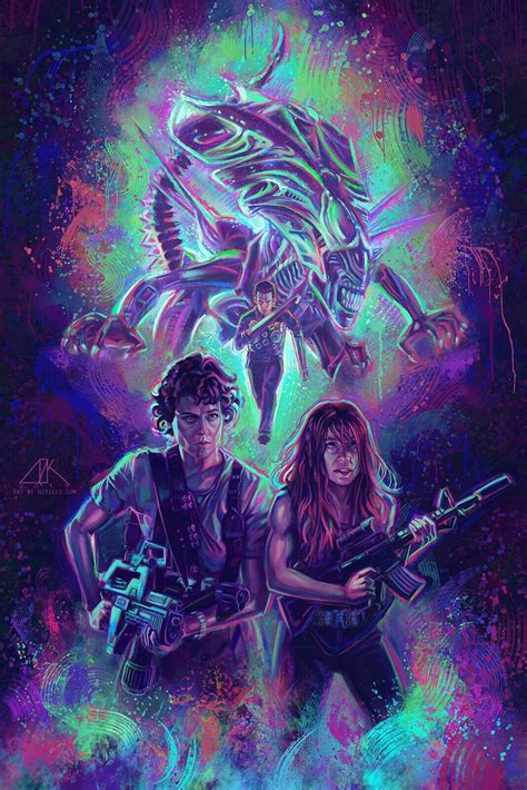 Alien Vs Terminator Ellen Ripley And Sarah Connor Movie Art Movie