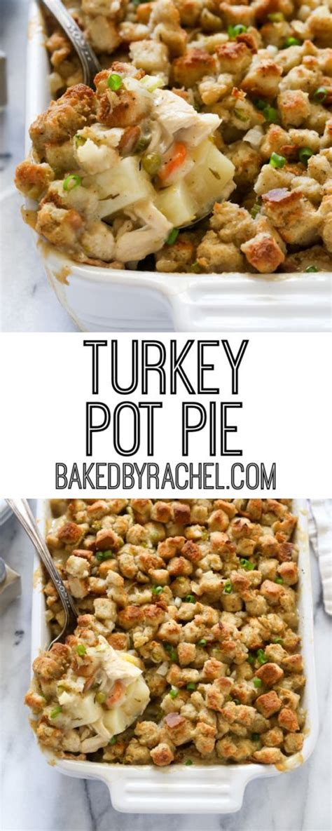 Leftover Thanksgiving Turkey Pot Pie With Stuffing Crust Baked B