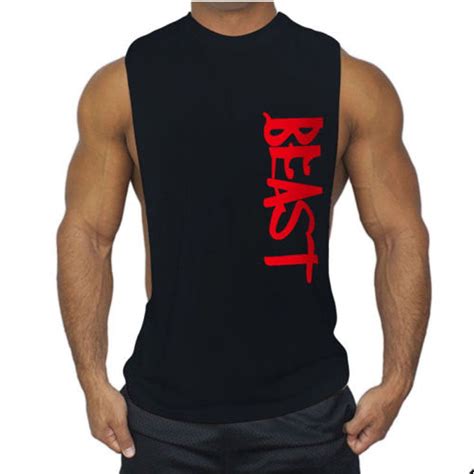 Men Sports Bodybuilding Muscle Vest Tank Top Workout Gym Stringer T