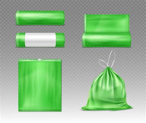 Zielona Plastikowa Torba Na śmieci I śmieci Zielone Opakowanie