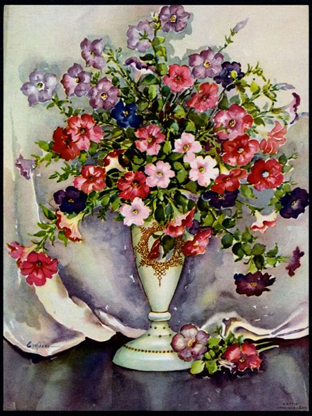 Vintage Calendar Or Poster Prints Of Flowers Botanical Florals 1910