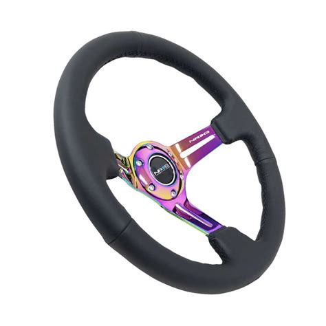 Nrg Innovations Rst 018r Mcbs Deep Dish Leather Steering Wheel Black