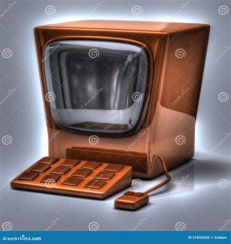 Orange Retro Computer Stock Illustration Illustration Of Monitor