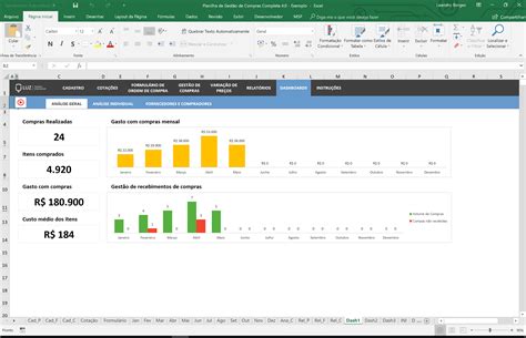 Planilha De Gest O De Compras Completa Em Excel 4 0 Planilhas Em Excel