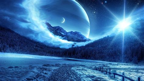 Download Wallpaper Winter Night Mountains Road Pla Fantastic By