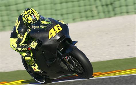 Rossi 46 On Black Bike Sport Bikes Racing Yellow Sports