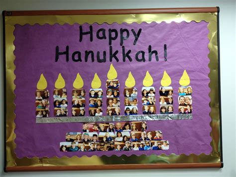 Hanukkah Bulletinboard Created With Photos Of Students School Door