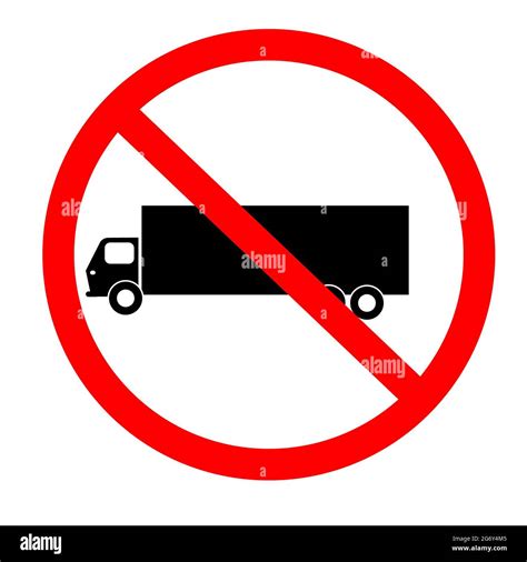 No Truck Icon On White Background Truck Prohibition Sign No Truck