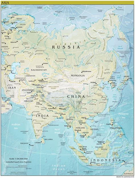 Ride an elephant, browse a bazaar or meditate at an ancient temple. Asia continent detailed physical map. Continent detailed ...