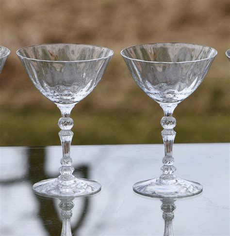 Vintage Crystal Cocktail Martini Glasses Set Of 4 Fostoria Niagara