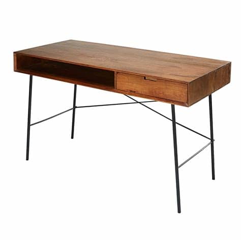 So lässt sich prima malen, basteln und lernen. Schreibtisch mit 1 Schublade aus massivem Mangoholz und ...