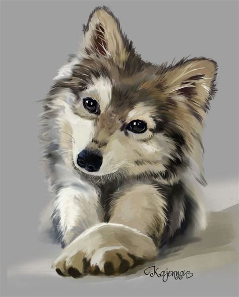 Pin By Tuk Tuk On Animalitos Cute Wolf Drawings Wolf Painting Cute