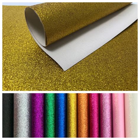 Gold Glitter Fabric Sheet Canvas Backed Fine Glitter Fabric Etsy