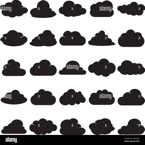 Clouds Silhouettes Vector Set Of Clouds Shapes Collection Of Various