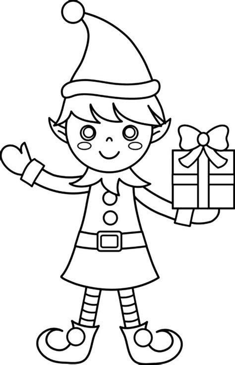 Elf Coloring Pages Printable Pdf Christmas
