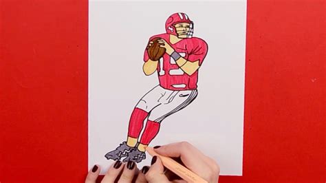 How To Draw A Football Nfl Player Quarterback Youtube