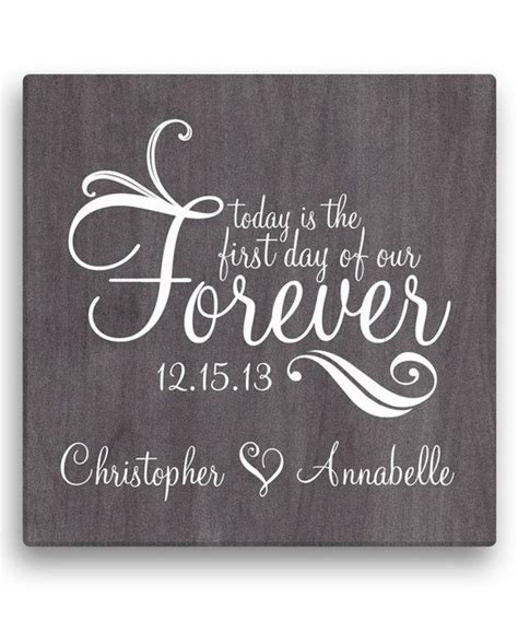 So many great ideas to make gift giving personal and meaningful! 'First Day of Our Forever' Personalized Wrapped Canvas ...