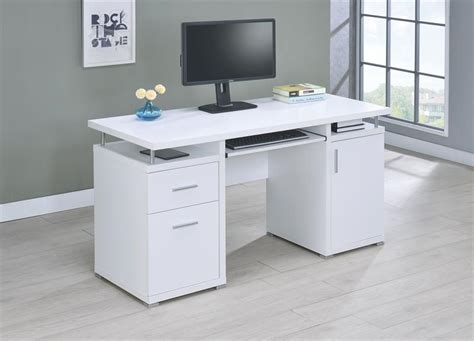 Tracy 2 Drawer Computer Desk White By Coaster 800108