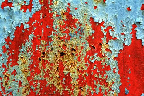 Peeling Paint On Rusty Metal Plate Stock Image Image Of Surface