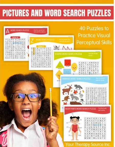 Easy Word Search Puzzles For Kids Includes Pictures Your Therapy