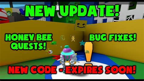 Update Honey Bee Quests New Code Roblox Bee Swarm Simulator