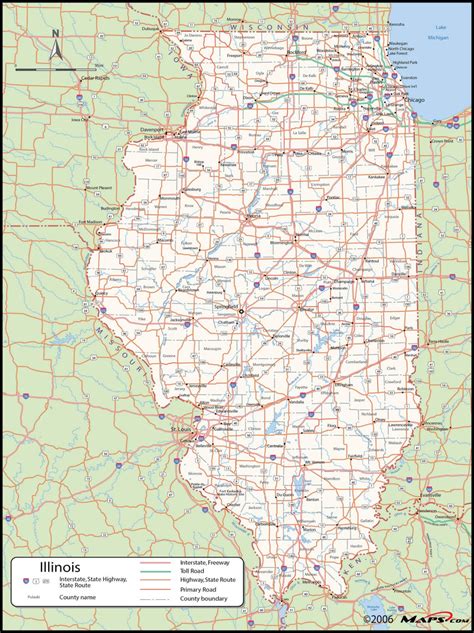 Illinois County Wall Map | Maps.com.com