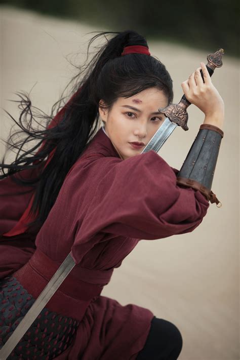 Female Samurai Poses Warrior Girl