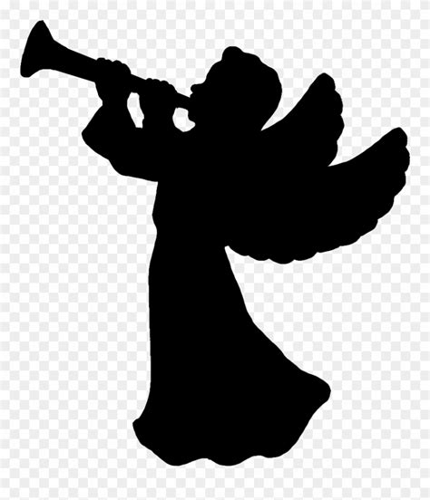 Angel Silhouette Angel With Trumpet Silhouette Clipart 94264