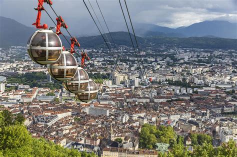 Panoramic Aerial View Of Grenoble City France Stock Photo Image Of