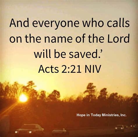 Acts 2 21 Hope In Today Ministries Inc For Gods Glory Alone Ministries