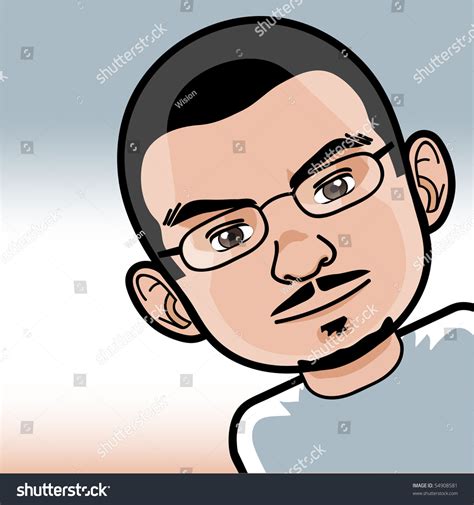 Young Man Cartoon Face With Glasses Stock Vector Illustration 54908581