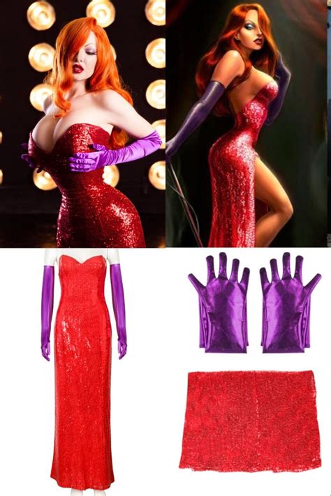 This Who Framed Roger Rabbit Jessica Rabbit Cosplay Costume Includes