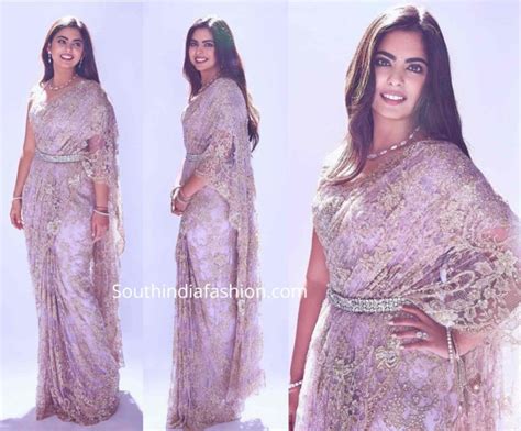 Isha Ambani In A Lace Saree South India Fashion