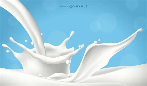 Realistic White Milk Liquid Vector Download